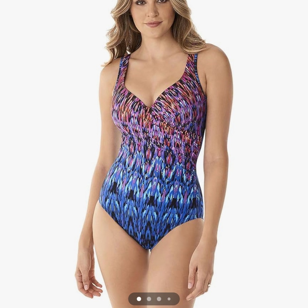 Miraclesuit NWT Boa Blues Peregrina Underwire Tummy Control One Piece Swimsuit